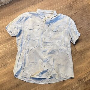 PONCHO Blue Checkered Button-Down Shirt